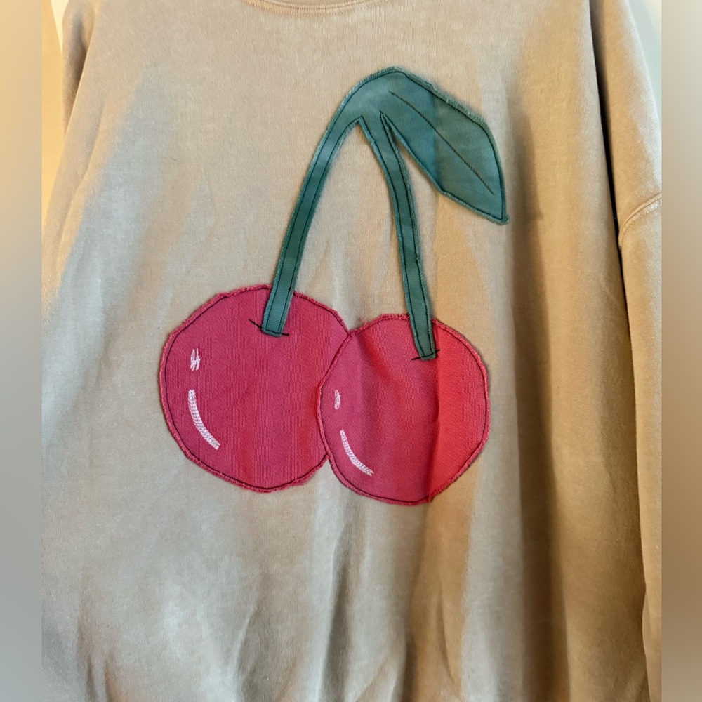 Free People x Tricia Fix Cherry Print Fruit Sweatshirt - Picture 4 of 5